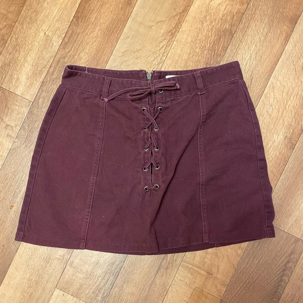 Burgundy Mini Skirt